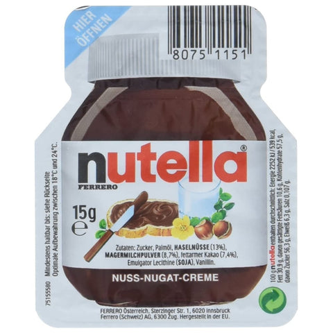 Ferrero Mandel Ferrero Nutella Nuss-Nougat-Creme Brotaufstrich Portionspackung 15 g 40x italienisch Original Schokolade 4260450944378