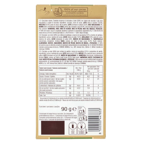 Ferrero Riegel 3x Ferrero Rocher Macadamia Milk Nocciola & Noci di Macadama 90g, Milchschokolade mit Haselnüssen und Macadamianüssen SONDERANGEBOT 8000500447833