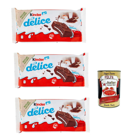 Ferrero Kinder Delice CACAO Milchschnitte 30er Pack(30 x 39 g) Kuchen Snack Pausensnack Snack Kuchen & Backwaren italienisch Original