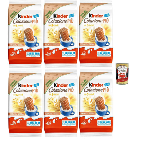 Kinder Colazione Più, 10 Snacks aus Vollkorn Schwammkuchen mit 5 Getreide 6x Original italienisch Gebäck