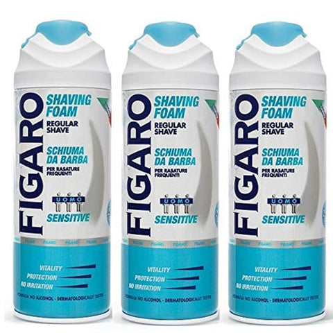 Figaro Schäume Figaro Rasierschaum für SENSITIVE Haut Shaving foam Rasierschaum 400 ml 3x italienisch Original 8004120083754