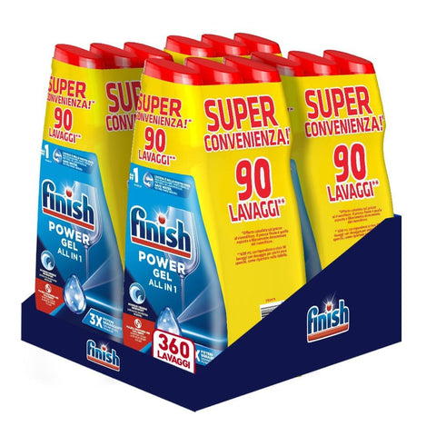 Finish Handspülmittel Finish Powergel Spülmaschinengel flüssig Mehrzweck Fettlösekraft Fresh 360 Waschgänge 12 Packungen für 30 Waschgänge. italienisch Original Spülmittel 8002910060008