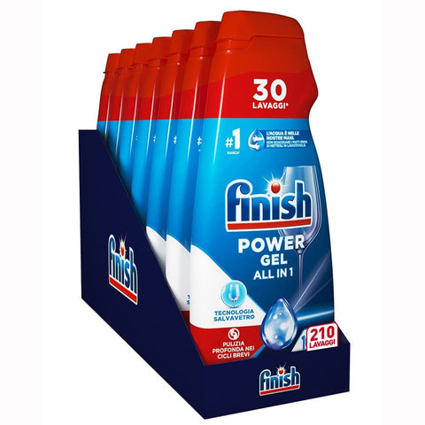 Finish Spülmaschinenreinigung Finish Powergel Geschirrspüler, 100% Geschirrspüler, Gel, 210 Waschgänge, 7 Packungen mit je 30 Spülmaschinen Original italienisch 8002910060190