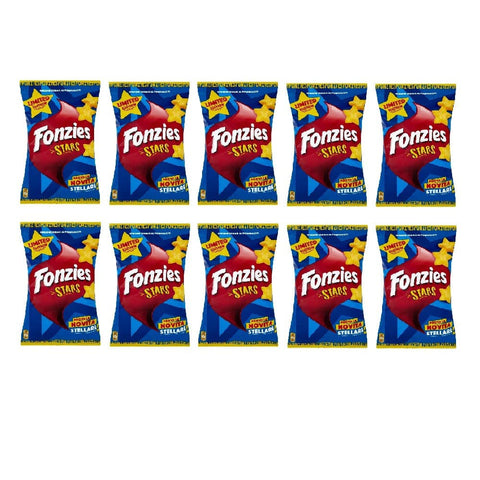 Fonzies Snack Kuchen & Backwaren Fonzies Stars - Limited Edition Sternförmige Mais- und Käsesnacks, limitierte Auflage 10x 160 g