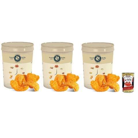 FOX Schweineschwarten FOX Coni di Mais Cornetti : Knuspriger Snack im Eimer, chips mais snack crisps, 3x 500g Original italienisch inkl. Italian Gourmet Polpa 400g 8032804040014