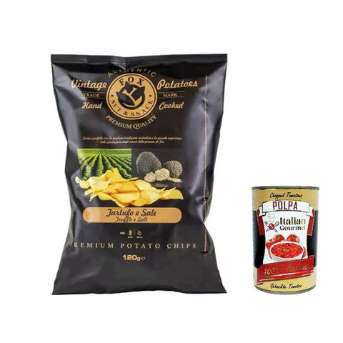 Fox Vintage FOX Natural Quality Vintage Potatoes Trüffel und Meersalz, Premium italienische handgefertigte Kartoffel crisps chips 120 g italienisch Original