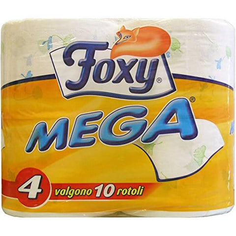 Foxy Toilettenpapier Mega 2-lagig dekoriert 4 Rollen 4 Stück 15x italienisch Original