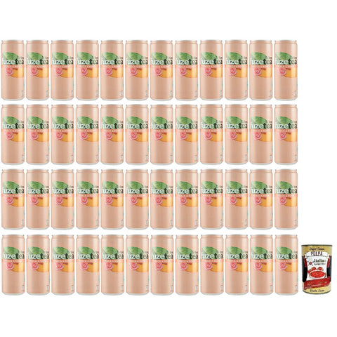 Fuze tea Eistee Fuze tea Pesca Schwarzer Tee Pfirsich- und Rosen Eistee Erfrischungsgetränk Alkoholfrei Einwegdose 330 ml 48x italienisch Original Pastasauce + kostenlos Polpa di 5449000235756