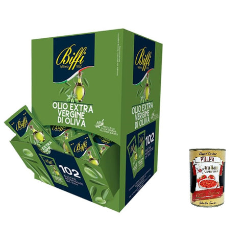 Biffi Extra Vergine Olivenöl, 102 Portionsbeutel à, Einzelportionen 1x10ml Original italienisch Feinkost