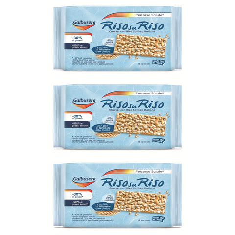 Galbusera Riso su riso Crackers Puffreis 10 x 38g Portionen snack 380g 3x Original italienisch