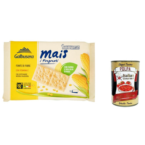 Galbusera Crackers Galbusera Mais i Fragranti Cracker mit Mehl und nur Maisöl 400 g 6x italienisch Original + kostenlos polpa 400 g 8002190002545