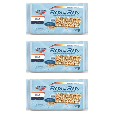 Galbusera Crackers Galbusera Riso su riso Crackers Puffreis 10 x 38g Portionen snack 380g 3x Original italienisch 8002190002644
