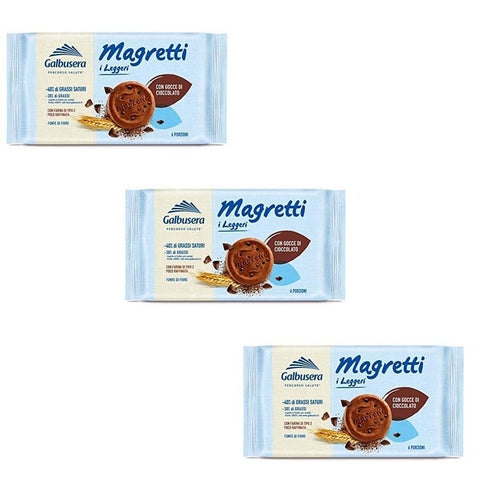 Galbusera Kekse Galbusera Magretti Con Gocce di cioccolato Butterkeks mit Schokolade 160 gr Kekse italienisch Original 8002190001852