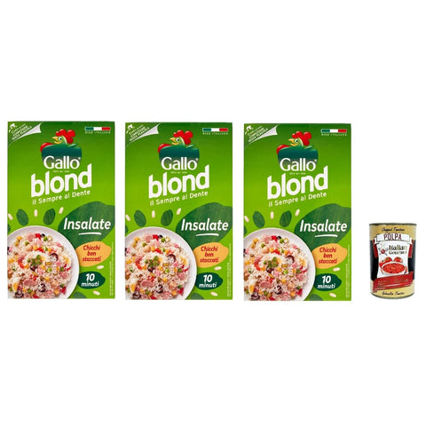 Gallo blond Nudeln & Pasta Gallo blond Insalate 100% Italienischer Reis Ideal für Salatrezepte Kochzeit 10 Minuten 3x1 Kg italienisch Original + kostenlos Polpa di Pomodoro 400 g Dose 8032804040014