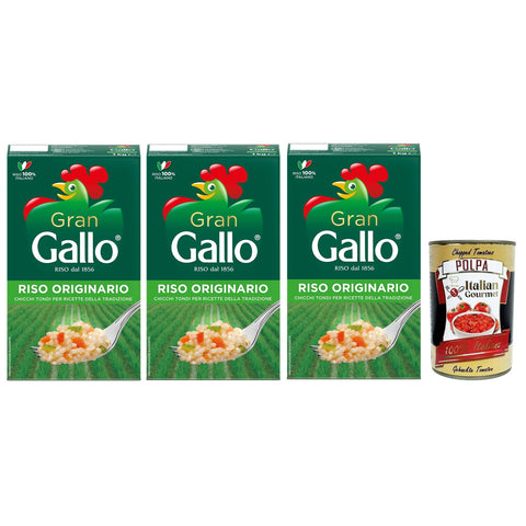 Gallo Gran Gallo Riso Originario 100% Reis Kochzeit 15 Minuten ideal für die Zubereitung von Füllungen Packung 3x 1Kg italienisch Original