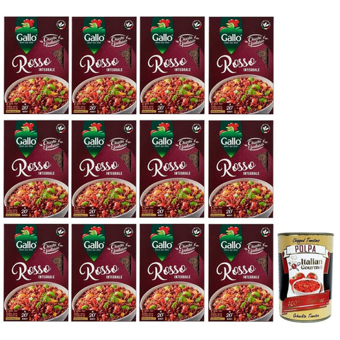 Gallo Reis Gallo Riso Gallo Riso Rosso Integrale Vollkorn Roter Reis 100% Italienischer Reis Ideal als Beilage oder zur Zubereitung von Salaten 500-g-Packung 12x 8001420005226