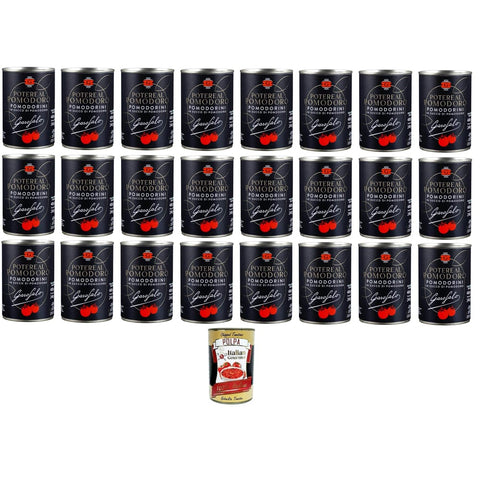 Garofalo Ganze Tomaten Garofalo Potere al Pomodoro-Pomodorini Kirschtomaten in Tomatensaft 24x400 g italienisch Original Pastasauce + kostenlos polpa 400 g 8000139939112