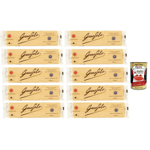 Garofalo Nudeln & Pasta Garofalo Spaghettini N. 4 Neapolitanische Hartweizengrieß Packung mit Pasta IGP 500 g 10x italienisch Original + kostenlos polpa 400 g 8000139004278