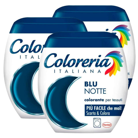 Grey Textilfarben Grey Coloreria Italiana Stofffarbe Farbstoffe für Stoffe in der Waschmaschine, Farbe Nachtblau Alles in einer Formel - 3 Packungen à 350 g 3 x Original italienisch 8015500648524