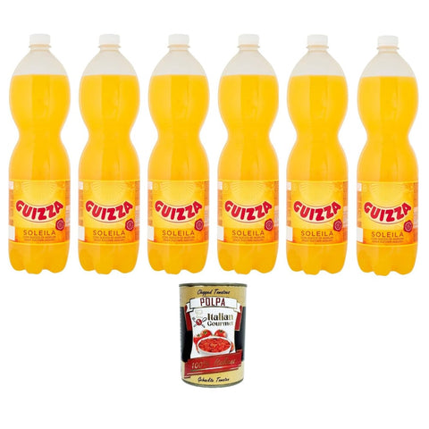 Guizza Bitter Lemon Guizza Soleila senza Zuccheri Aggiunti Soleila ohne Zuckerzusatz, 6x 1,5L Original italienisch inkl. Italian Gourmet Polpa 400g 8001620009918