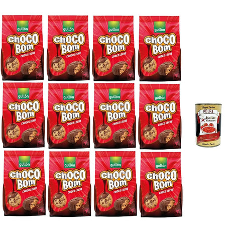 Gullon Kekse Gullon Choco Bom Milk Chocolate Cookies Milchschokoladenkekse 12x 200 g Original italienisch inkl. Italian Gourmet Polpa 400g 8410376069204