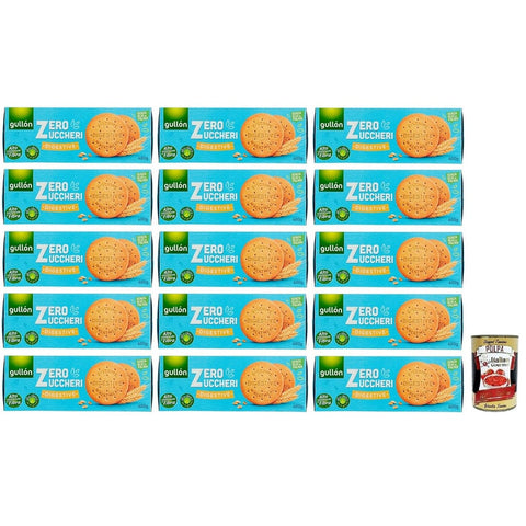 Gullon Kekse Gullon Digestive Biscotti Integrali Zero Zuccheri,Vollkornkekse mit Süßungsmitteln Zuckerfreie,Packung mit 400 g italienisch Original 8410376055795