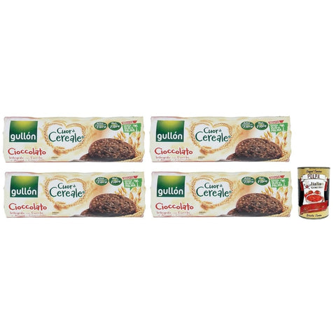 Gullon Kekse Gullon Gullón Cuor di Cereale Cioccolato Kekse,Vollkornkekse mit Schokolade und Haferflocken,Packung mit 280g 4x Original italienisch inkl. Italian Gourmet Polpa di Pomodoro 400g Dose 8410376039979