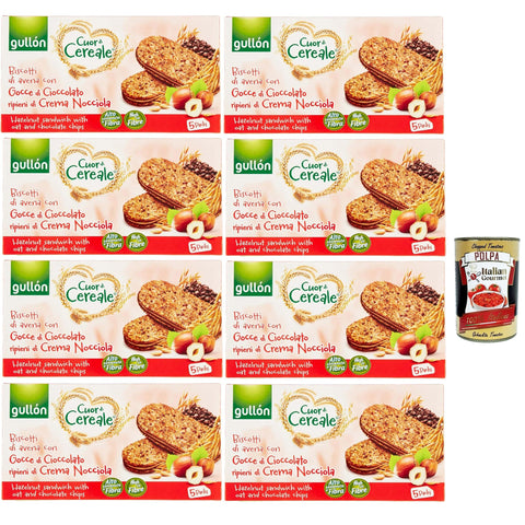 Gullon Cuor di Cereale Kekse mit Hafer und Haselnusscreme mit Joghurtcremefüllung 8x 220 g Snack Kuchen & Backwaren italienisch Original