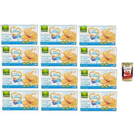 Gullon Snack Kuchen & Backwaren Gullon Cuor Di Cereali Sandwich Con Crema yogurt Senza Zuccheri Aggiunti, kekse, Vollkorn Getreidekekse, gefüllt mit Joghurtcreme ohne Zuckerzusatz, 12x 220 g italienisch Original 8410376043679