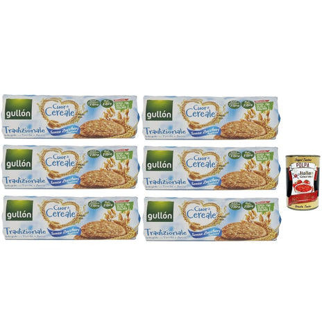 Gullon Snack Kuchen & Backwaren Gullon Gullón Cuor Di Cereali biscotti avena tradizionale Zero Zuccheri Aggiunti, Kekse mit Hafer ohne Zuckerzusatz, 6x 280g Original italienisch inkl. Italian Gourmet Polpa 400g 8410376043686