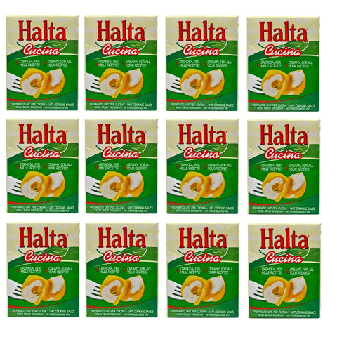 Halta Cucina Preparato Alimentare UHT per Cucina Cremige Zubereitung UHT für die Küche Ideal für Pasta, Saucen, Pizza Kochsahne Sahne 12x 200ml Original italienisch