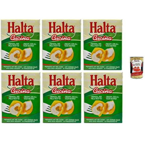 Halta Kaffeesahne Halta Cucina UHT Kochsahne 6er Pack Ideal für Pasta Saucen und Pizza 200 ml italienisch Original + kostenlos polpa 400 g