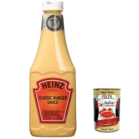 HEINZ Barbequesaucen HEINZ Sauce Burger Sauce Classica 875ml Up Right Flacon Chips Gewürz Flasche 3x Original italienisch inkl. Italian Gourmet Polpa 400g 5000157103420