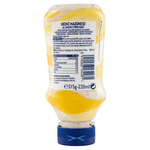 Heinz Salsas 8x Heinz Maionese al Limone e Pepe Nero 220gr Mayonnaise mit Zitrone und schwarzem Pfeffer