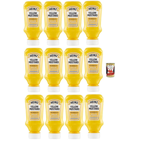 HEINZ Senf HEINZ Yellow Mustard Senape Classica, Original italienisch amerikanischer Senf, new york deli style, 12x 240 g italienisch inkl. Italian Gourmet Polpa 400g 8032804040014