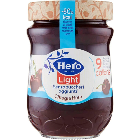 Hero Konfitüren Hero Light Konfitüre Leichte Brotaufstriche Schwarze Kirschen Italien 280 g 3x Original italienisch 8000080004365
