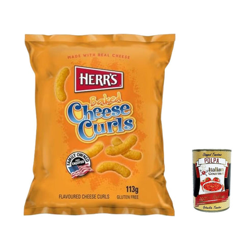 Herr's Baked Cheese Curls Flips Chips, Kartoffel chips snack Käse Geschmack 3x113g Original italienisch