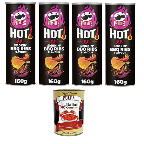 HOT Smokin’ Abgepackte Gebäckstücke HOT Smokin’ HOT Smokin’ BBQ Ribs 4x160 g italienisch Original Pastasauce + kostenlos polpa 400 g 8032804040014