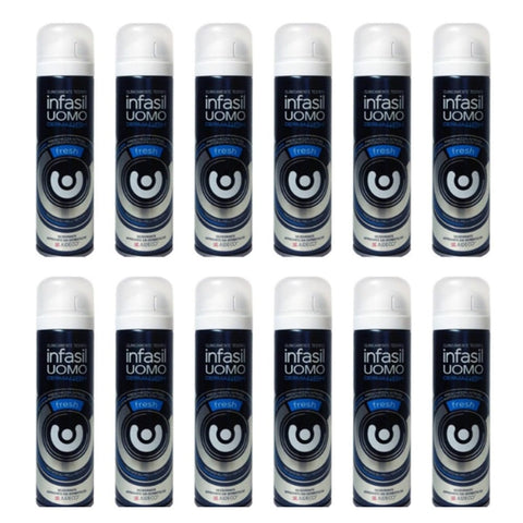 Infasil Deo Infasil Deo Spray Men Fresh Derma 48h Deo männliche Anti Geruch 12x italienisch Original Deodorant 8000036016251