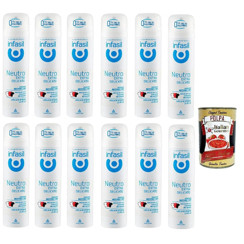 Infasil Deo Infasil Extra Delicato Neutro deo Deodorant Spray 150 ml 12x Original italienisch inkl. Italian Gourmet Polpa 400g 8000036024287