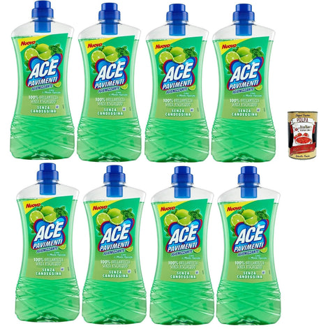 ACE Pavimenti Bodenreiniger Hygiene - Limette und Pfefferminze ohne Bleichmittel - reinigt gründlich und bringt Böden zum Glänzen 8x1 Lt italienisch Original