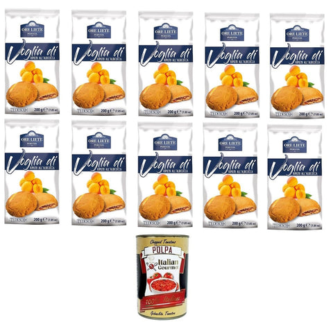 Ore Liete Perugia Voglia Di Biscotti di frolla ripieni di Albicocca Lust auf mit Aprikosen gefüllte Mürbeteigkekse 10x200 gr italienisch Original