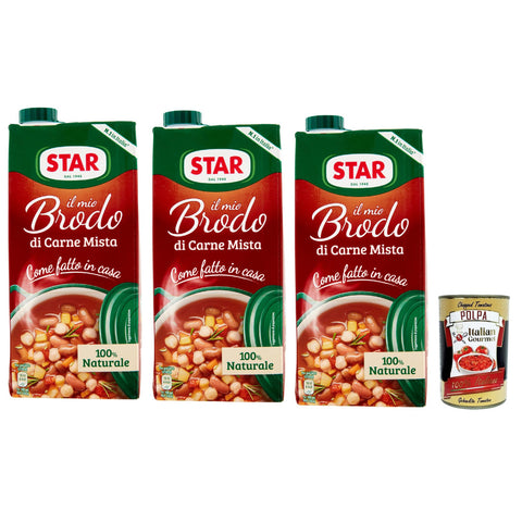 Star Il Mio Brodo di Carne Mista, Bereit hergestellte flüssige Brühe 3x1l Original italienisch Zutat