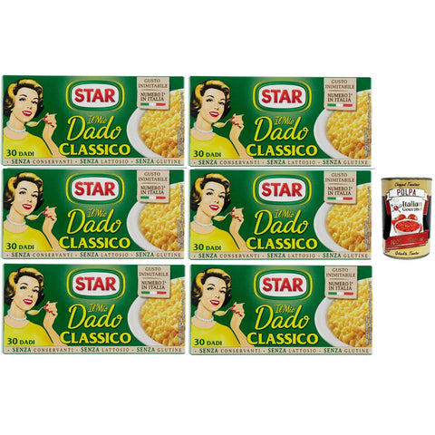 Star il mio Dado Classico 30 Dadi, Suppenwürfel Brühe klassisch reich an Geschmack 6x300g Original italienisch Zutat