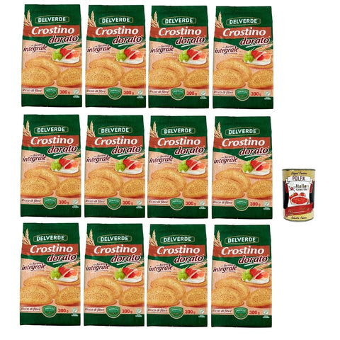 Buitoni Crostino con farina Integrale Croutons mit Vollkornmehl reich an Ballaststoffen 12x300 g italienisch Original + kostenlos polpa 400 g