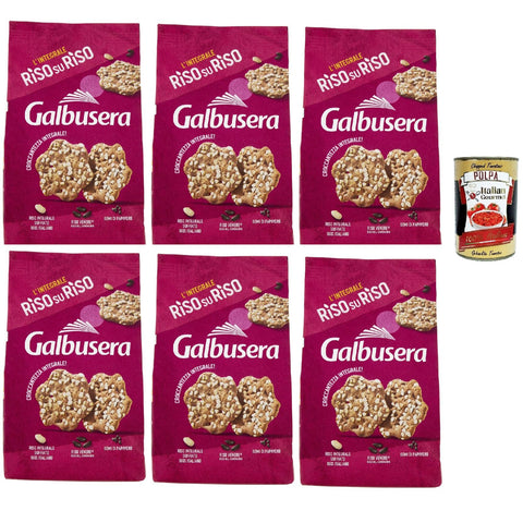 Galbusera RisosuRiso panetti con riso Venere, riso integrale soffiato e semi di papavero, crackers mit Venus -Reis, Puffs Full Rice und Mohnsamen, 6x200 g