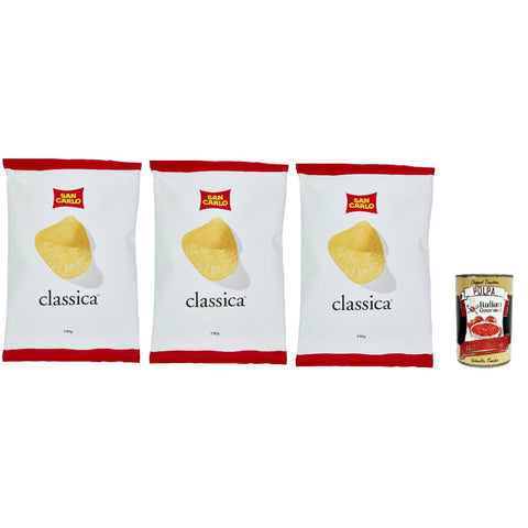 SAN CARLO Classica Chips Patatine Kartoffelchips gesalzen Kartoffel chips 3x190g Original italienisch Snack