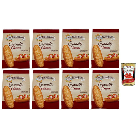 Mulino Bianco Granetti Classici Getoastetes Brot Knusprige und Krümelige Croutons Snack Brotcroûtons Packung 8x300g Original italienisch