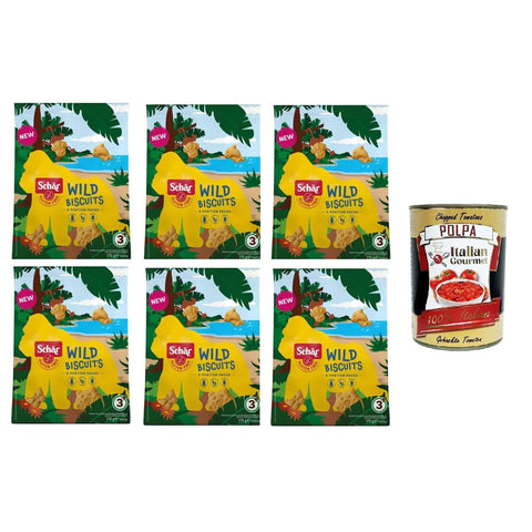 Schar Schär Wild Biscuits – Biscotti senza glutine con forma di animale al sapore di vaniglia Wildkekse – Glutenfreie 6x115g Original italienisch