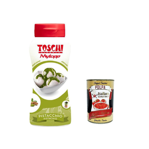 Toschi Topping Squeeze Pistacchio Topping Sauce für Kaffee Cocktails Eisbecher Porridge Pfannkuchen und Gebäck 200 g 12x italienisch Original Pastasauce +